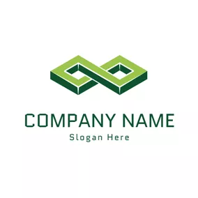 3D Logo Special Green Number Eight logo design