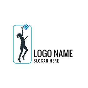 篮网球 Logo Sportswoman and Netball Icon logo design