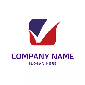 Complete Logo Square and Check Symbol logo design