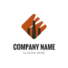 Industrial Logo Square and Chimney Icon logo design