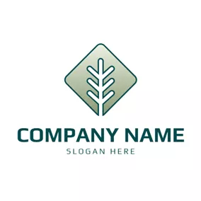 自然Logo Square and Nature Leaf logo design