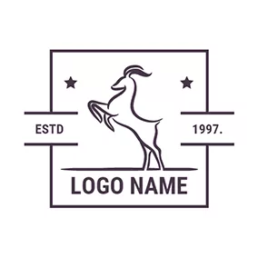 方形Logo Square Frame Goat Standing logo design