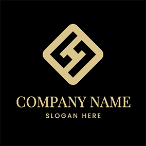 モノグラムロゴ Square Letter H L Monogram logo design