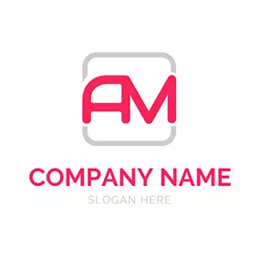 A Logo Square Simple Abstract Letter A M logo design