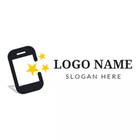电话Logo Star and Mobile Phone logo design
