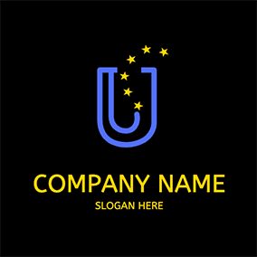 Logótipo De E U Star Letter U Europe logo design