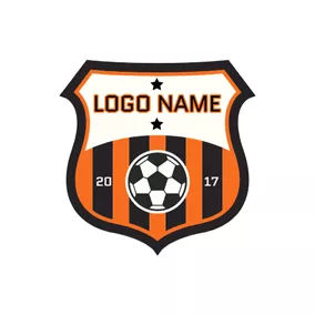 クラブのロゴ Star Soccer Ball Badge logo design