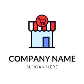 电子商务Logo Store and Black Shopping Trolley logo design