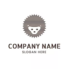 刺蝟logo Stripe Circle Hedgehog logo design