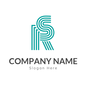 Striped Conjoint Letter R and S logo design