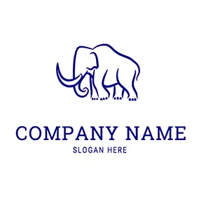 輪廓 Logo Strong and Simple Mammoth Outline logo design