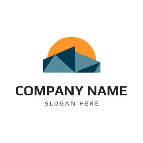 Building Logo Sun and Abstract Roof logo design