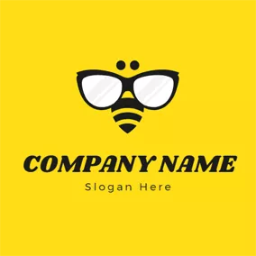 蜜蜂Logo Sunglasses and Simple Bee logo design