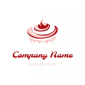 糕點logo Sweet Cream Cup Cake logo design