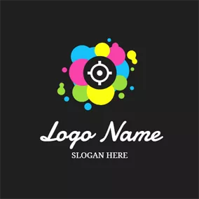 彩彈 Logo Target and Paint Spray logo design