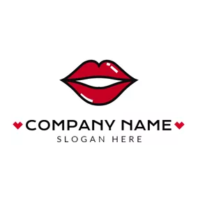 Makeup Logo Tempting Red Lips logo design