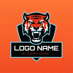 Logotipo De Rey Tiger Head and Badge logo design