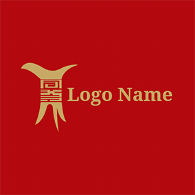 Outline Logo Traditional Wine Cup Chinese logo design