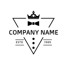 领结logo Triangle and Business Suit logo design