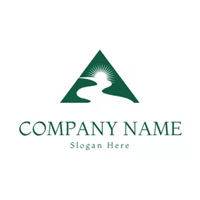 Farm Logo Triangle and Road Icon logo design