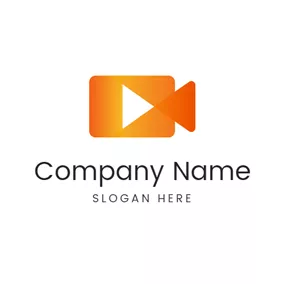 Logótipo De Cinema Triangle and Video Camera logo design