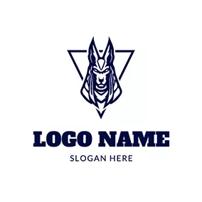三角形Logo Triangle Frame Anubis Outline logo design