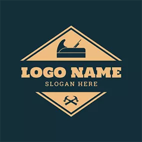 Carpentry Logo Triangle Plane and Woodworking logo design