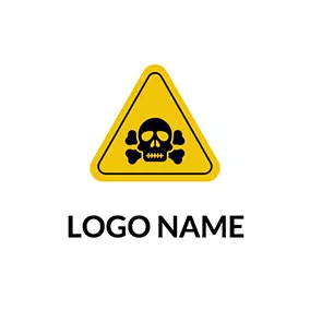 Logotipo Peligroso Triangle Skeleton logo design