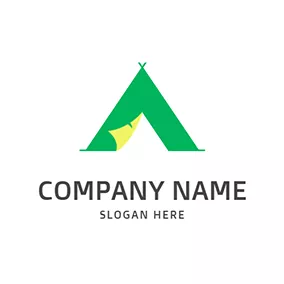 夏令營logo Triangle Tent Letter A A logo design