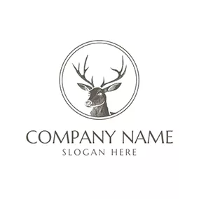 雄鹿 Logo Tribal Deer Head Badge Icon logo design