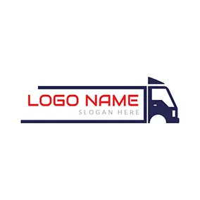Logistik Logo Truck Head and Rectangle logo design