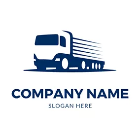 Deliver Logo Truck Outline Delivery Courier logo design