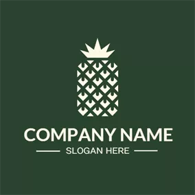 果汁 Logo Unique and Abstract Pineapple Symbol logo design