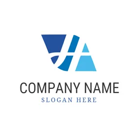 Startup Logo Unique and Hollow Blue Letter H logo design