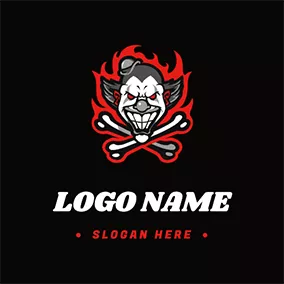 小丑logo Villain and Cross Bones logo design
