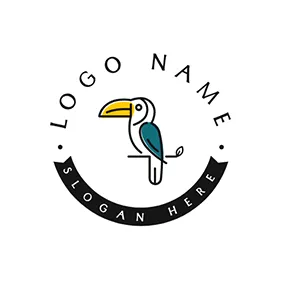 Logotipo De Animación Vintage Banner Drawing Toucan logo design