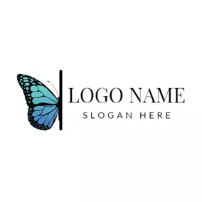 Insect Logo Visual Blue Butterfly logo design