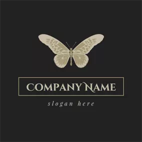 Logo Animal & Animal De Compagnie Visual Brown Butterfly logo design