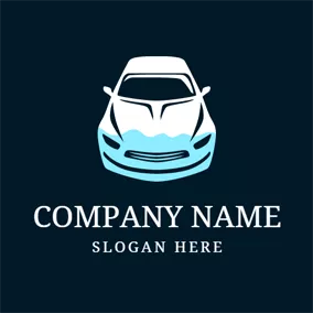Cleaning Logo Water and White Car logo design