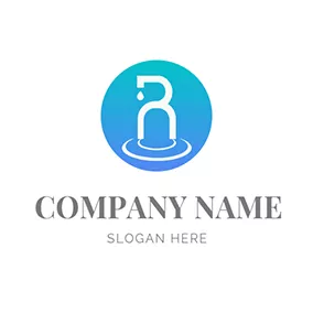 Logotipo R Water Faucet and Letter R logo design
