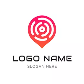 Logotipo De Dirección Webcam Location Line Touch logo design