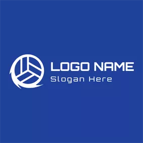 车轮 Logo Wheel and Abstract Volleyball logo design