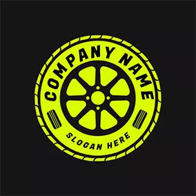 交通工具logo Wheel Tyre Film Gang logo design