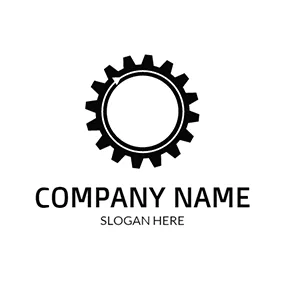 Industrial Logo White and Black Gear logo design