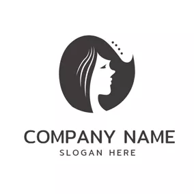Elegance Logo White and Black Hair logo design