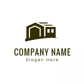 Building Logo White and Black Warehouse logo design