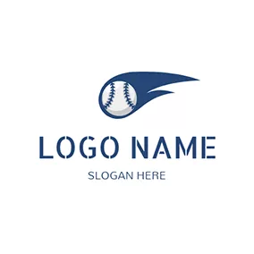 壘球 Logo White and Blue Baseball logo design