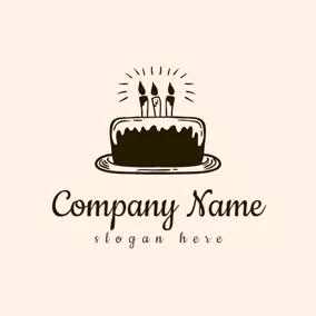 Holiday & Special Occasion Logo White and Chocolate Birthday Cake logo design