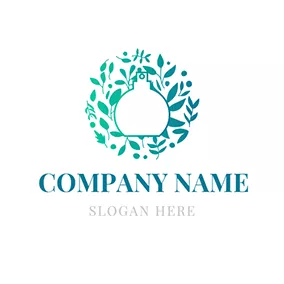 負空間 Logo White and Green Perfume logo design