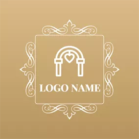 Logotipo De Compromiso White and Holy Wedding logo design